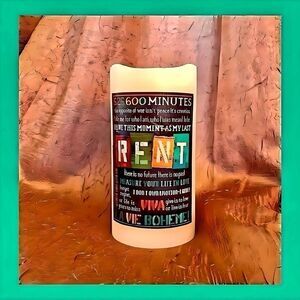 *30off3* NWOT. RENT Musical Theater Flameless Candle w Timer